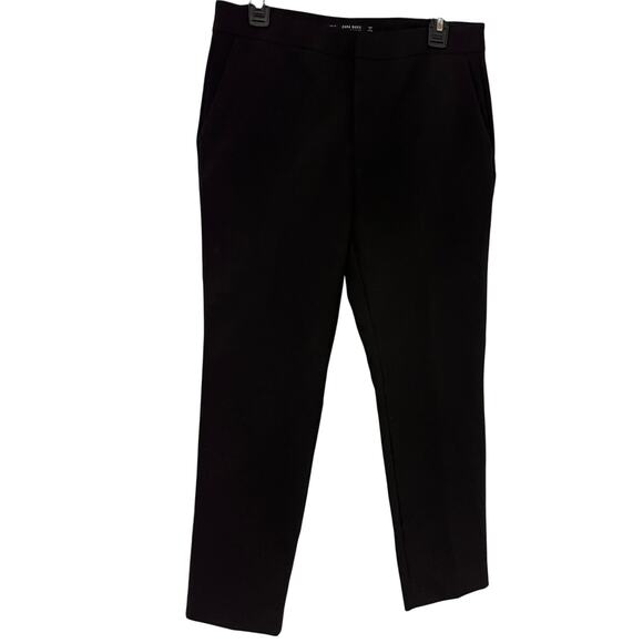 Zara Basic Collection Black High Rise Flat Front Trouser Pants Size 6 - Picture 1 of 10